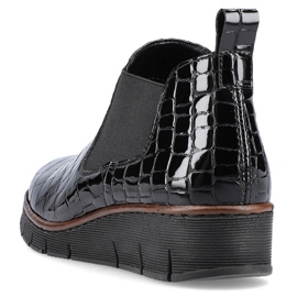 Kiiltonahka mustat käärmeennahkasaappaat Rieker 53794-01 1