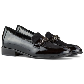 Klassiset naisten mustat patentoidut kengät 1