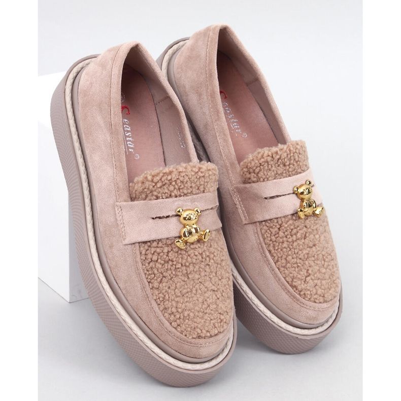 Anisha Khaki -tasoiset loaferit leikkurilla beige 1