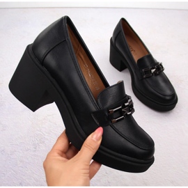 Mustat Vinceza naisten korkokengät ketjulla 1