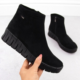 Naisten mustat mokkanahkasaappaat Helios 506P 1