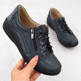 Mukavat naisten nahkakengät, tummansininen Helios 411 1