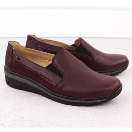 Mukavat kirsikkaiset naisten nahkakengät Helios 350-2 punainen 2