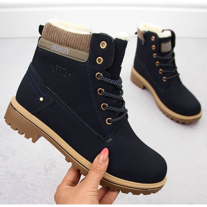 Naisten laivastonsiniset saappaat Potocki 97301 sininen 1