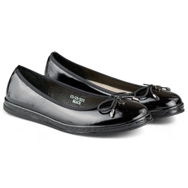 Naisten mustat balettipaketit, joissa nahkainen pohjallinen, mukavat naisten kengät 1