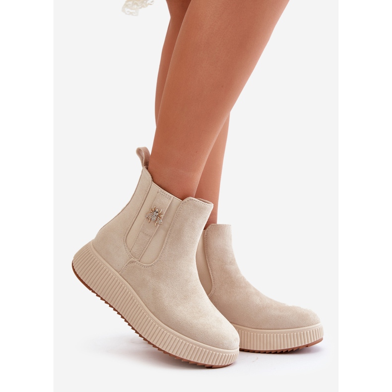Naisten slip-on-saappaat, joissa on neula, Eco Mokka, vaalea beige Ciatheia 1