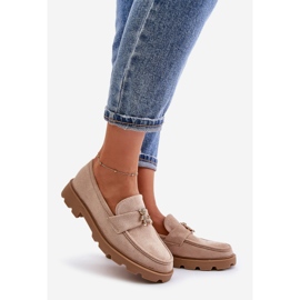 Naisten Eco Suede mokasiinit nallella, beige Kaithra 1