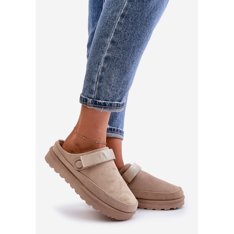 Beiget naisten varvastossut turkisvuorella Platform Azidalla 1