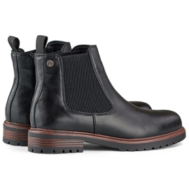 Mustat naisten Chelsea-saappaat tasaisella pohjalla 1