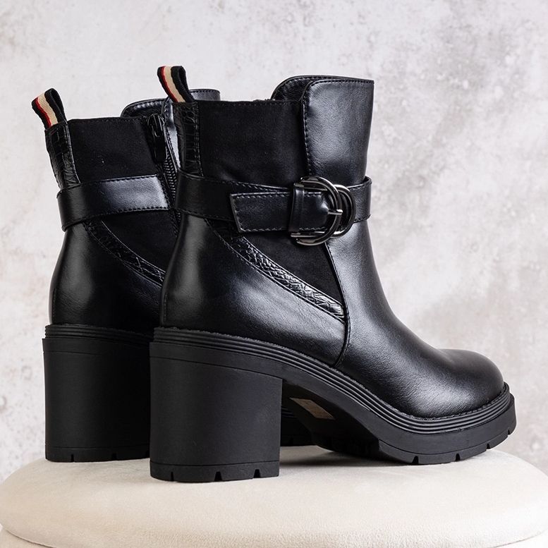 Mirka mustat korkeakorkoiset nilkkurit 2