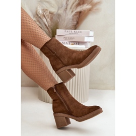 Naisten saappaat korkeakorkoisella eristetyllä Eco Suede Brown Arkesia ruskea 2