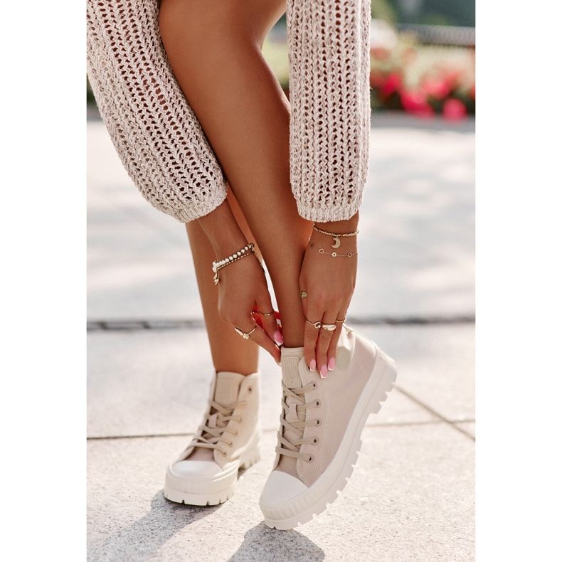 Naisten korkeat tennarit Big Star OO274006 Beige 2