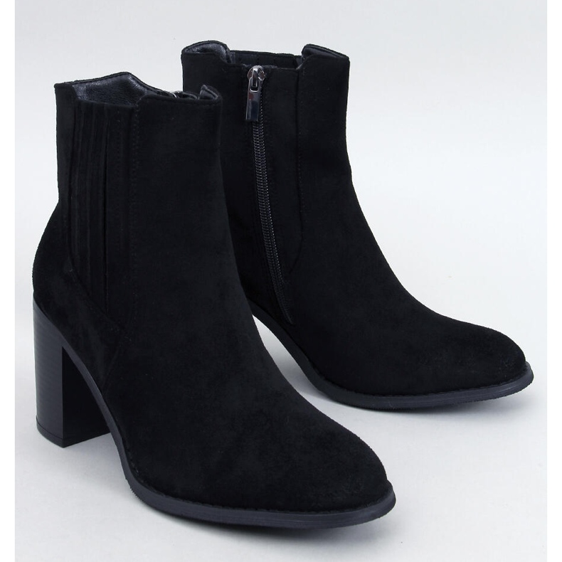 Noriega Mustat mokkanahkaiset korkeakorkoiset nilkkurit 1