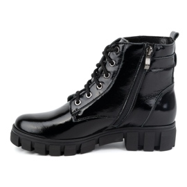 Olivier Naisten nahkasaappaat, eristetty, 373BB, mustaksi lakattu 1