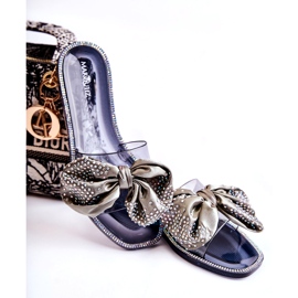 Naisten kumisilmut, joissa on keula- ja mustaharmaa zirkoni 1