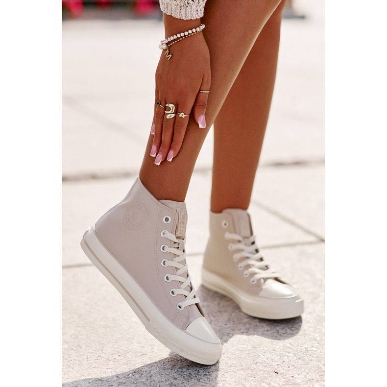 Naisten eristetyt tennarit eko-nahasta vaaleanpunainen Big Star OO274933 2