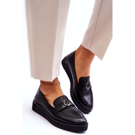 Naisten Vinceza-nahkaiset mokasiinit, joissa matala kiila, musta 3