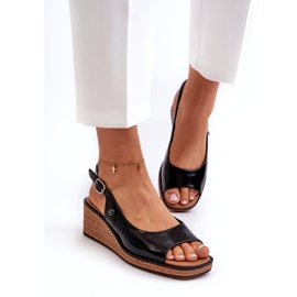 Naisten patentoidut kiila sandaalit Sergio Leone SK301 musta 2