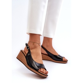 Naisten patentoidut kiila sandaalit Sergio Leone SK301 musta 1