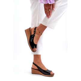 Naisten patentoidut kiila sandaalit Sergio Leone SK301 musta 4