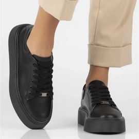 Filippo DP6119/24 Bk nahkaiset tennarit, mustat 2