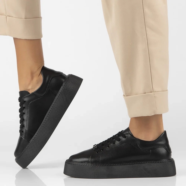 Filippo DP6119/24 Bk nahkaiset tennarit, mustat 1