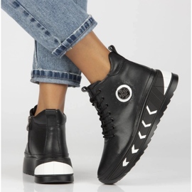 Filippo DBT4214/24 Bk Wh nahkaiset alustasaappaat, mustat 1