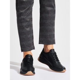 Sergio Leone Naisten mustat nahkaiset urheilukengät 1