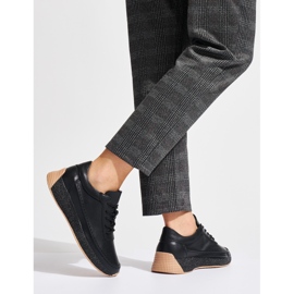 Sergio Leone Naisten mustat nahkaiset urheilukengät 2