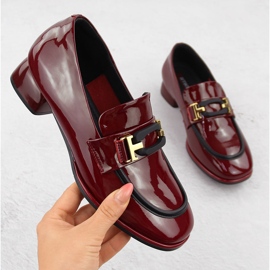 Naisten nahkaiset lords-kengät, viininpunainen, Artiker 55C0103 1