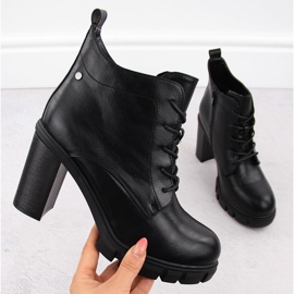 M. DASZYŃSKI Naisten mustat korkeakorkoiset nilkkurit M.Daszyński SA218-8 1