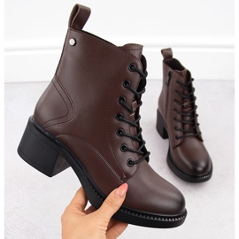 Ruskeat naisten nahkaiset nilkkurit Vinceza 66722 1