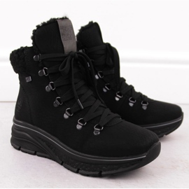 Vedenpitävät eristetyt naisten saappaat, musta Rieker 48034-00 2