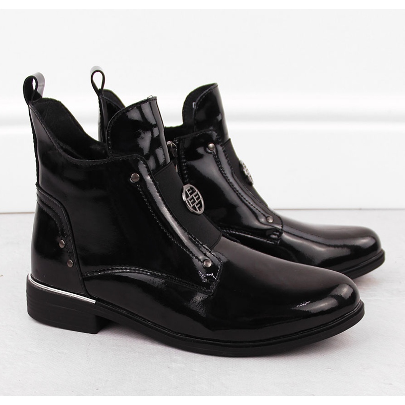 Filippo DBT4750 mustat kiiltonahkaiset naisten nilkkurit 2