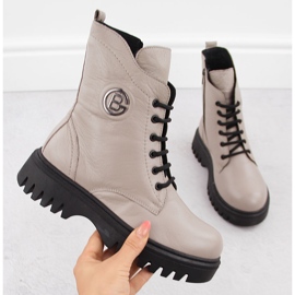 Naisten nahkatyöläisten kengät paksulla pohjalla, beige T.Sokolski Z1962 1