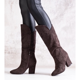 Ruskeat korkeakorkoiset Amare-saappaat 1