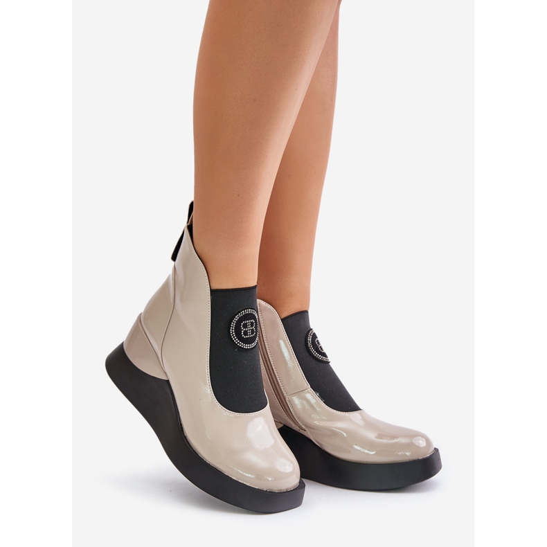 Nahkasaappaat S.Barski MR870-22 Vaaleanharmaa beige 1