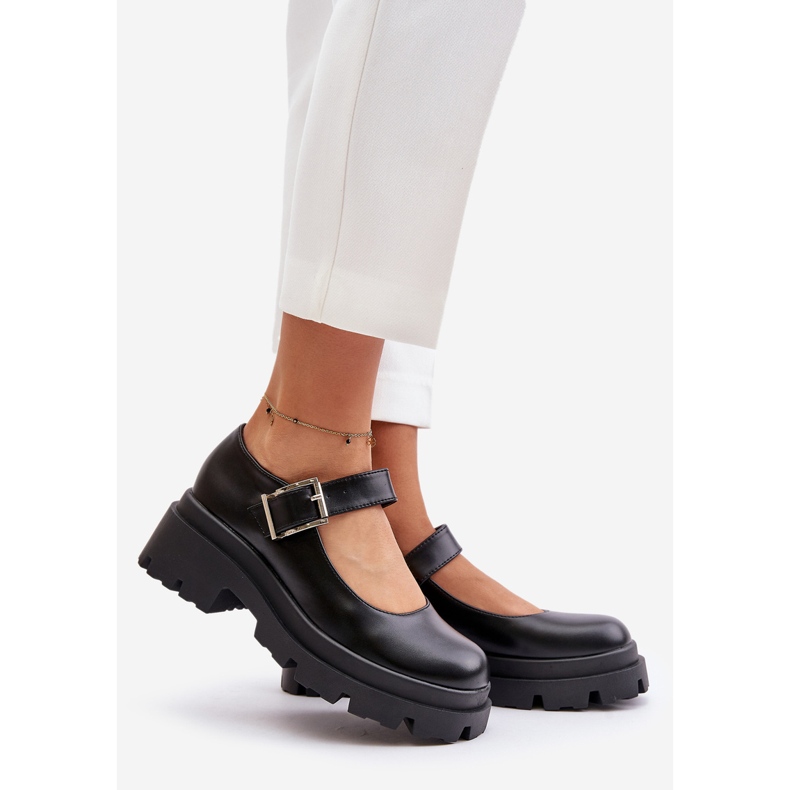 Naisten kengät soljella Musta Plikuria 1