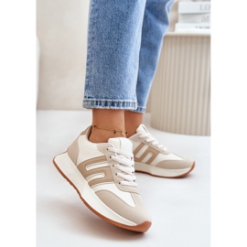 Naisten tennarit, urheilukengät alustalla, beige Thari 2