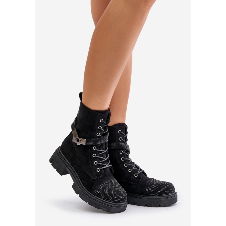 Eristetyt työsaappaat koristeella S.Barski HY42-281 Musta 1