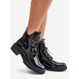 Eristetyt naisten matalakorkoiset saappaat Patentti Vinceza 58136 musta 1