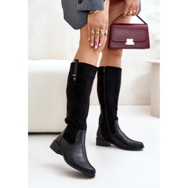 Jezzi Naisten eristetyt ylipolven saappaat vetoketjulla Musta Ivasira 2