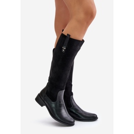 Jezzi Naisten eristetyt ylipolven saappaat vetoketjulla Musta Ivasira 1