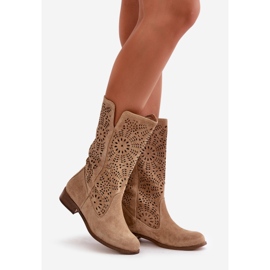 Lewski Shoes Suede harjakattoiset saappaat Leewski 3366/2 beige 1