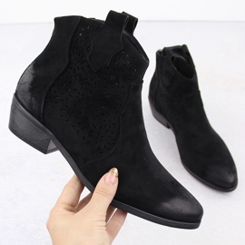 Naisten eristetyt cowboy-saappaat, mustat Potocki SZ12189 1