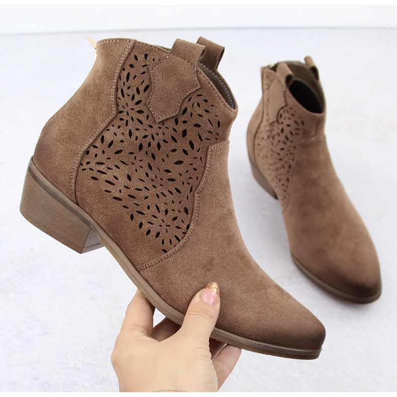 Naisten eristetyt cowboysaappaat ruskeat Potocki SZ12189 1