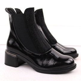 Vinceza mustat patentoidut naisten nilkkurit kuutiozirkonialla 2