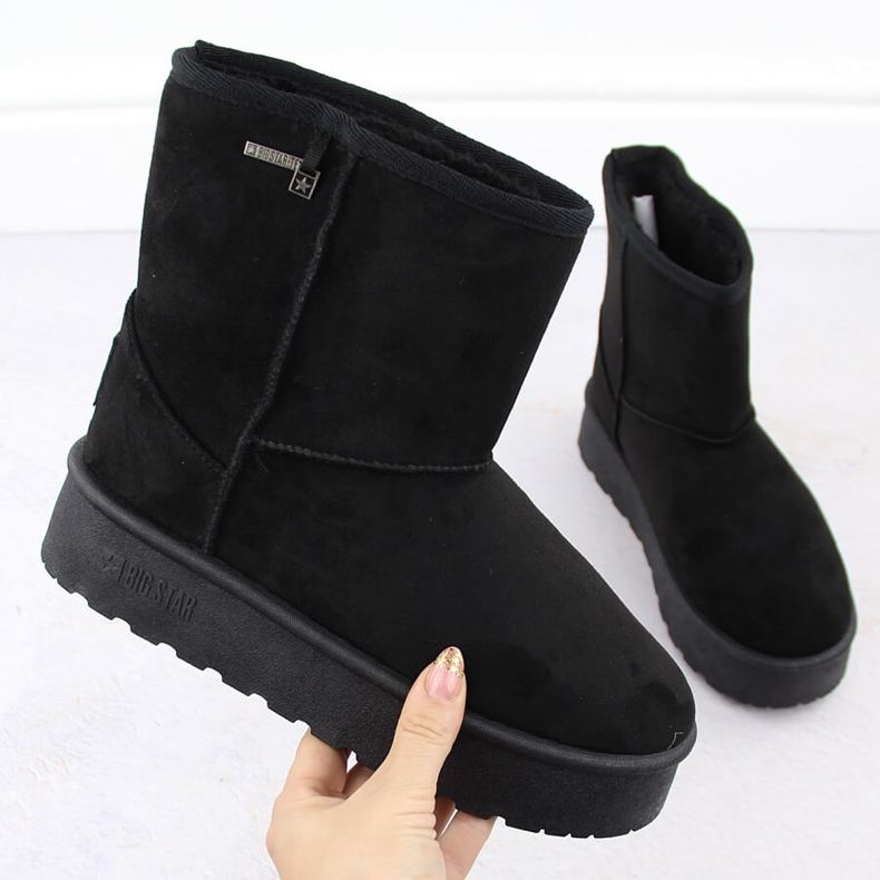 Naisten vedenpitävät lumisaappaat mukluk musta Big Star OO274898 1