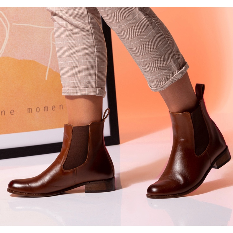 Litteät Chelsea-saappaat kamelinahkaiset Butdam Stw ruskea 1