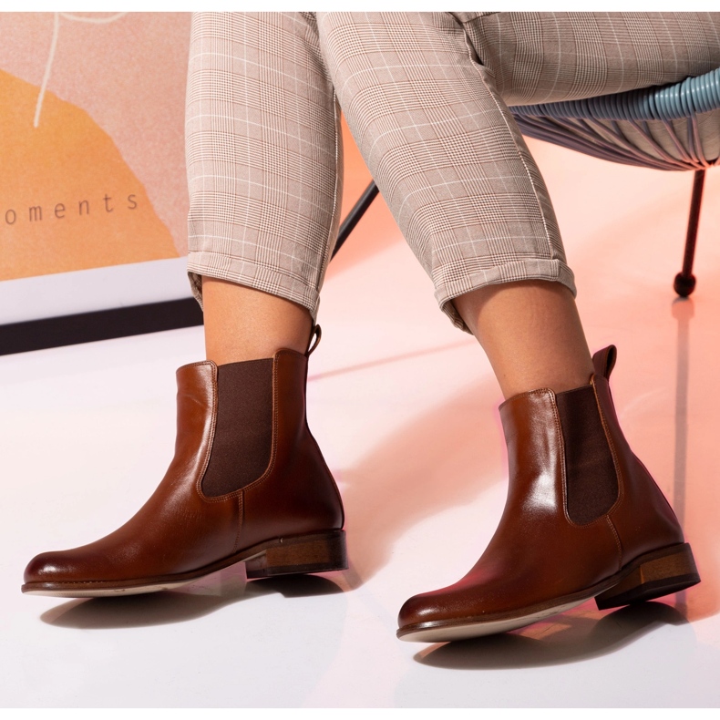 Litteät Chelsea-saappaat kamelinahkaiset Butdam Stw ruskea 2